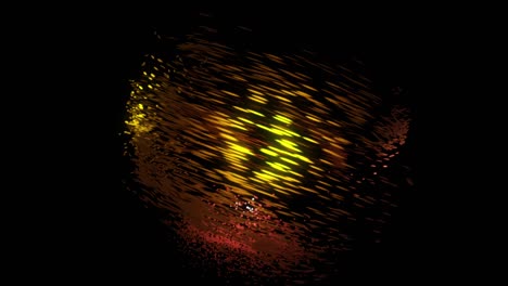 glowing moving particles gathering in sphere. animation. abstract animation of live stream of fast moving particles in sphere on black background