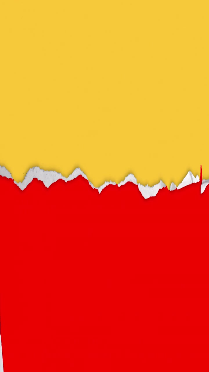 Torn Paper Transition Revealing Red Layer Over Yellow Background