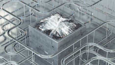 tecnología futurista abstracción bucle sin costuras animación de renderizado 3d