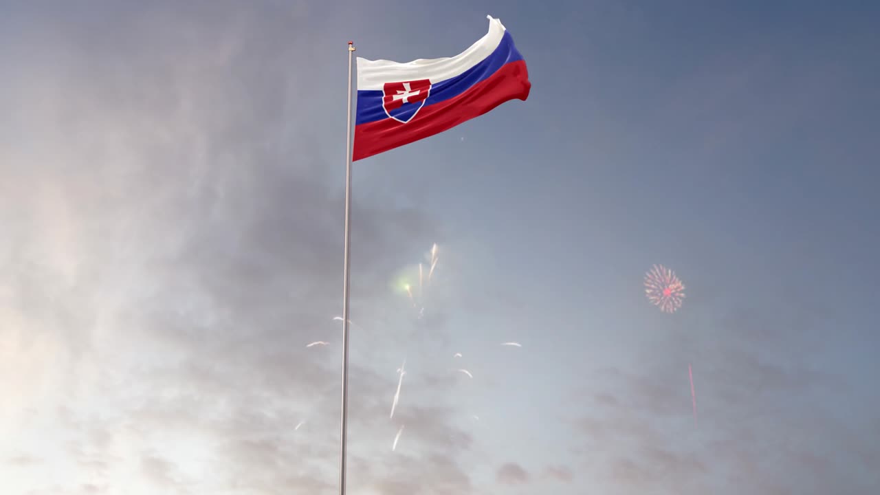 슬로바키아 발과 불꽃놀이 배경