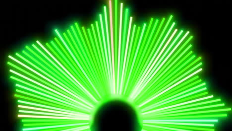 visualizador de audio de neón verde vibrante