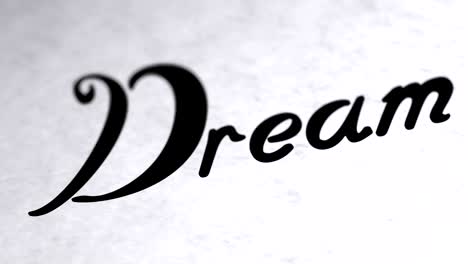 "dream" on the page. looping footage has 4k resolution.