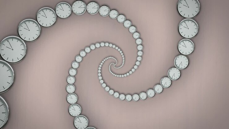 Simbolo dell'infinito realizzato con orologi in timelapse