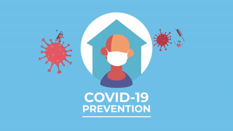 person using medical mask and stay at home for covid19 prevention