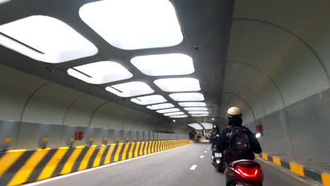 vehicles driving on busy streets in danang, vietnam. pov, hyperlapse
