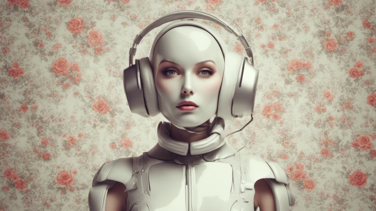 tecnologia femminile con cuffie vr in fatto con ai