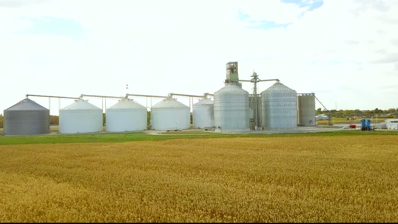 Grain Elevator accepting grain during a fall harvest day