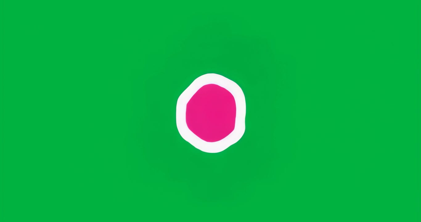 Pink shape appearing, disk forming, ring rippling and morphing on transparent bg for transformation