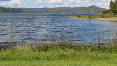 lago tranquilo rodeado de montañas y vegetación