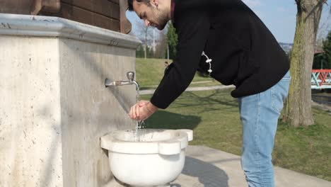 hygiene on public fountain