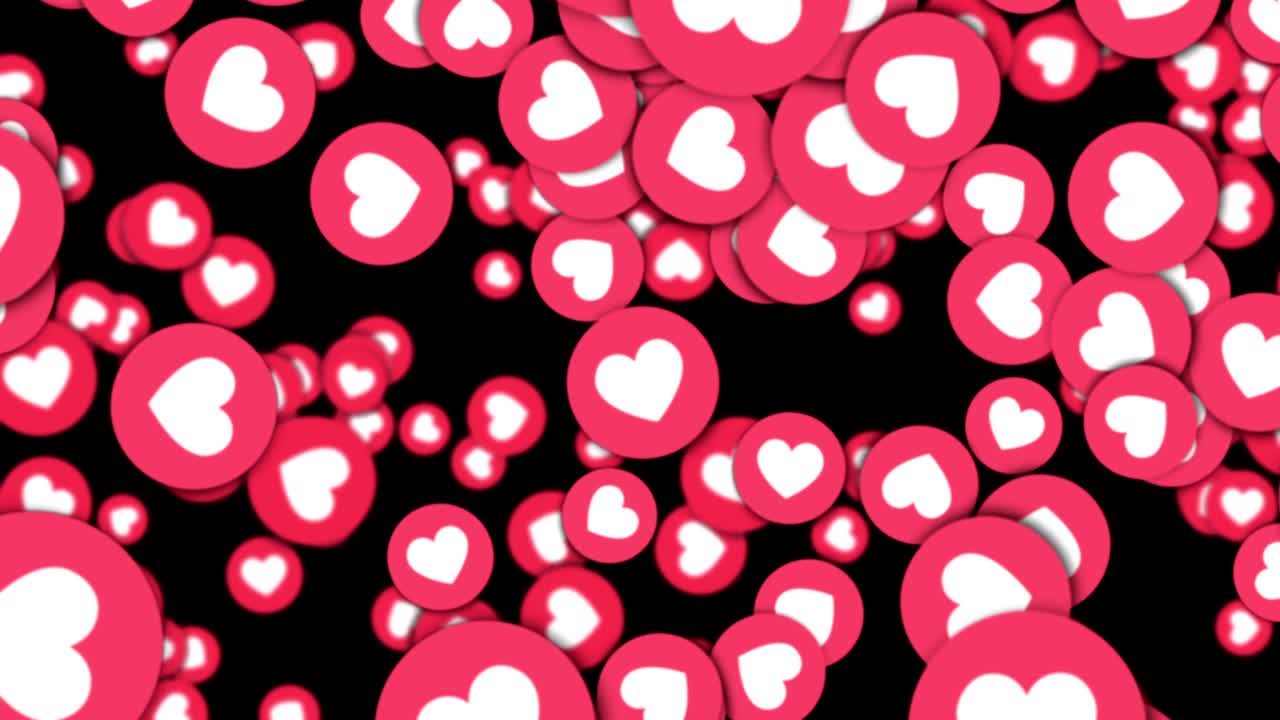 Falling Heart Like Animation, Rendering, Background, with Alpha Channel, Loop, 60fps