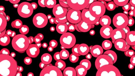 el corazón cae como la animación, el renderizado, el fondo, con el canal alfa, el bucle, 60 fps
