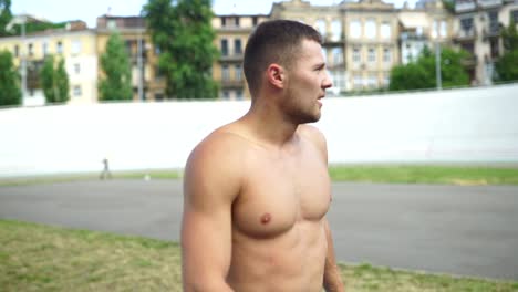 muscular man outdoors