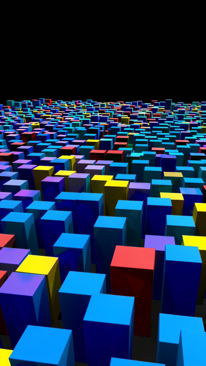 Abstract Field of Colorful 3D Cubes