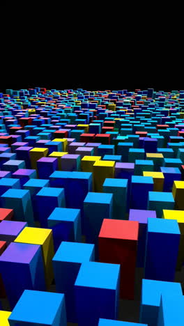 abstract field of colorful 3d cubes