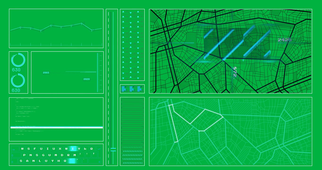 Animation of data processing over transparent background