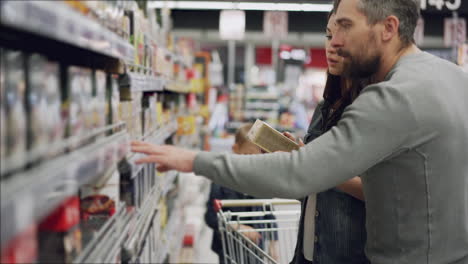 family shopping for groceries