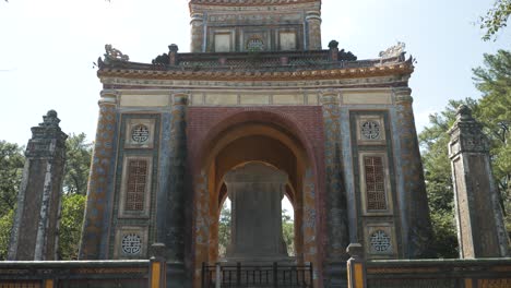 entrance to the ancient mausoleum of emperor tu duc in hue, vietnam