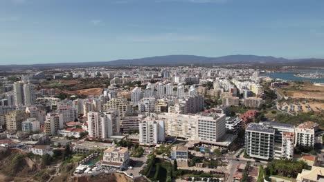 tourist portuguese city of portimao aerial view on a sunny day south portugal algarve