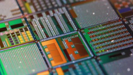 close-up of microchip components