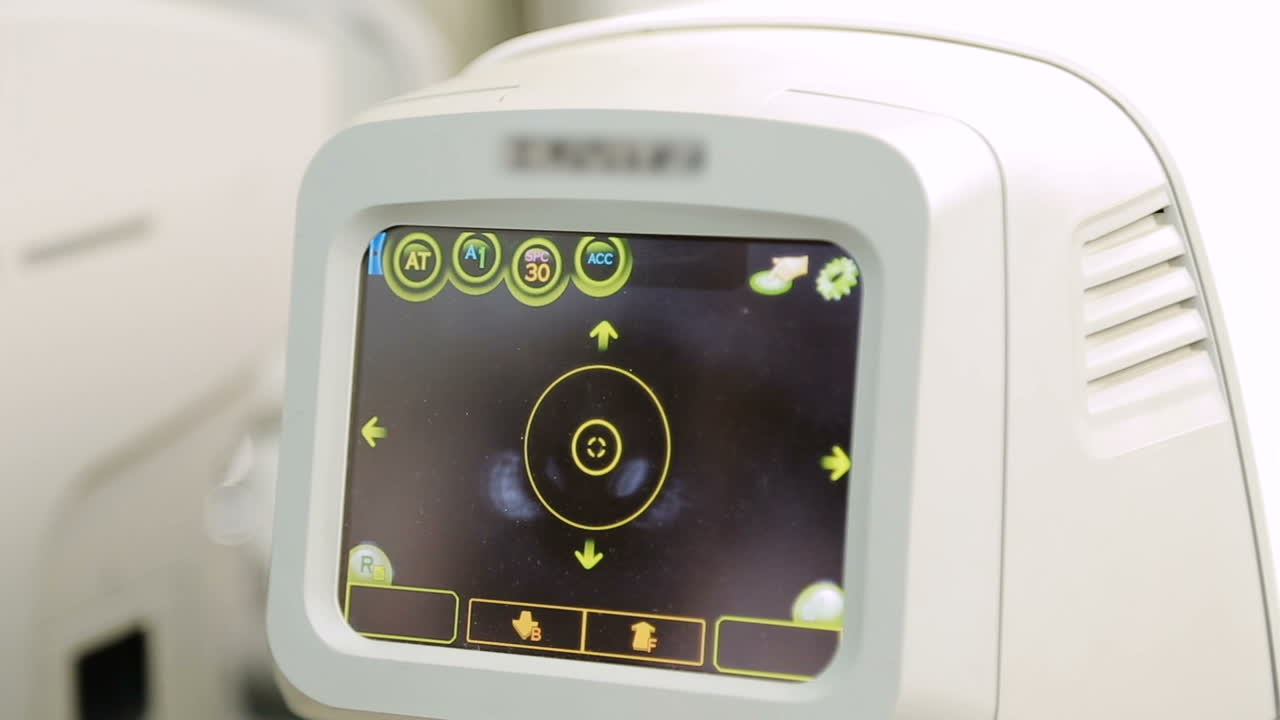 Optical medical equipment. Professional ophthalmology medical instrument in clinic office