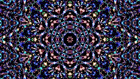 abstrakcyjny wzór kalejdoskopowy z pełnymi kolorami. magiczna mandala. 4k
