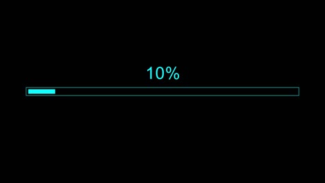 2d animation of loading bar on the black background. 4k 60fps.