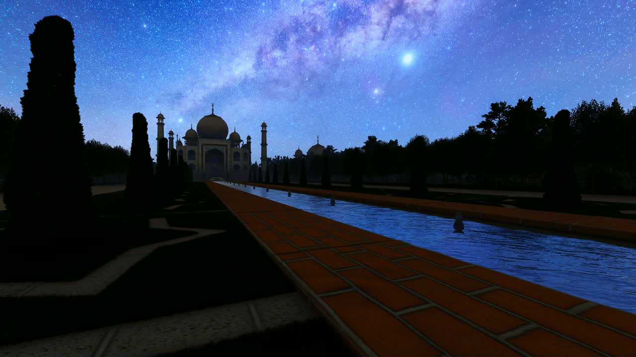 타지 마할과 별빛 하늘