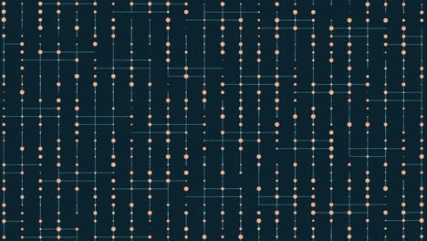 puntos aleatorios de neón con líneas conectadas en la pantalla digital