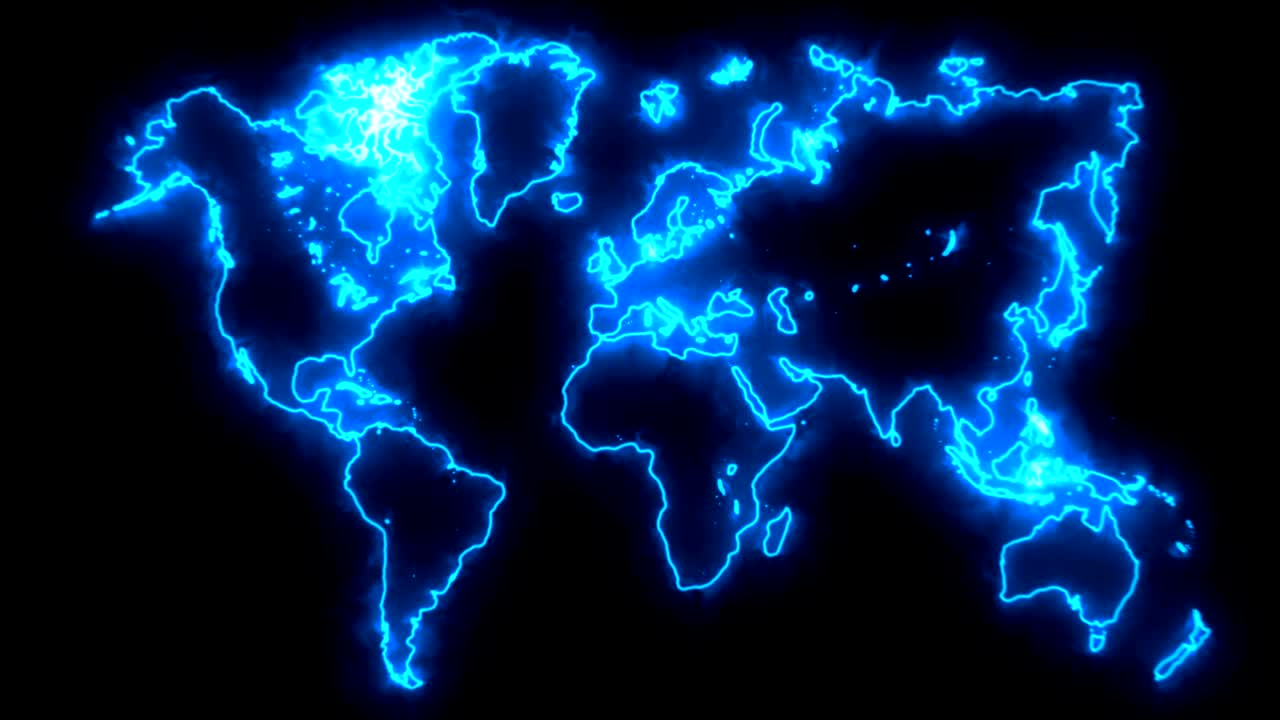 fondo abstracto con mapa del mundo futurista