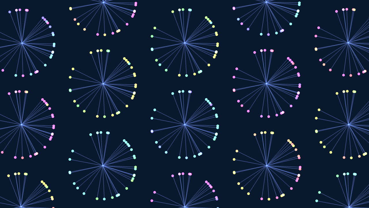 Colorful spiraling pattern of circles for vibrant designs