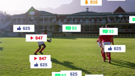 animación de iconos y procesamiento de datos sobre diversos jugadores de rugby