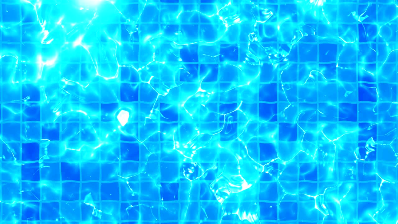 blick von oben auf das schwimmbad, cg-animation der wasseroberfläche, schleife,