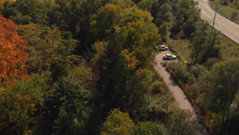 Herbstfarbe-über-Don-Valley-Parkway-Toronto-Ontario-Kanada