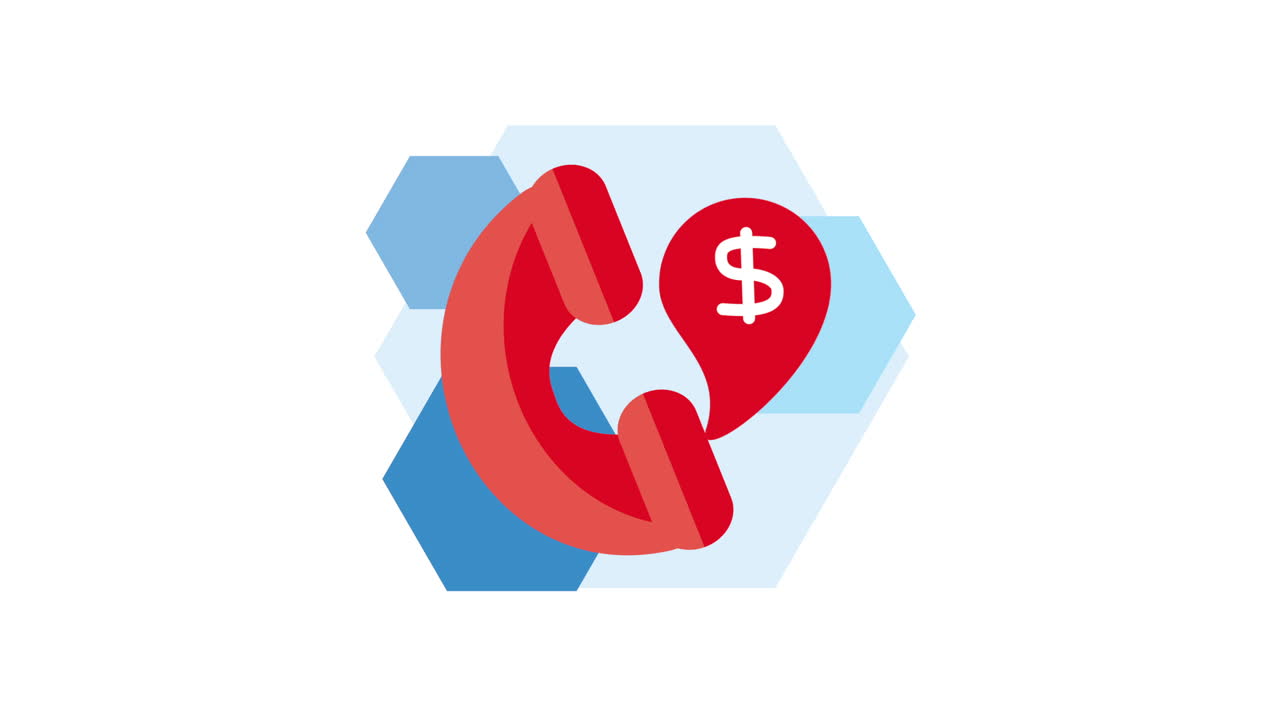 달러 기호가 있는 빨간 전화 아이콘