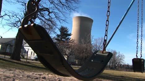 a child's swing residential homes and a nuclear power plant all within close proximity