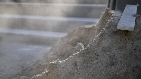 close-up of a pile of sand and gravel at a construction site