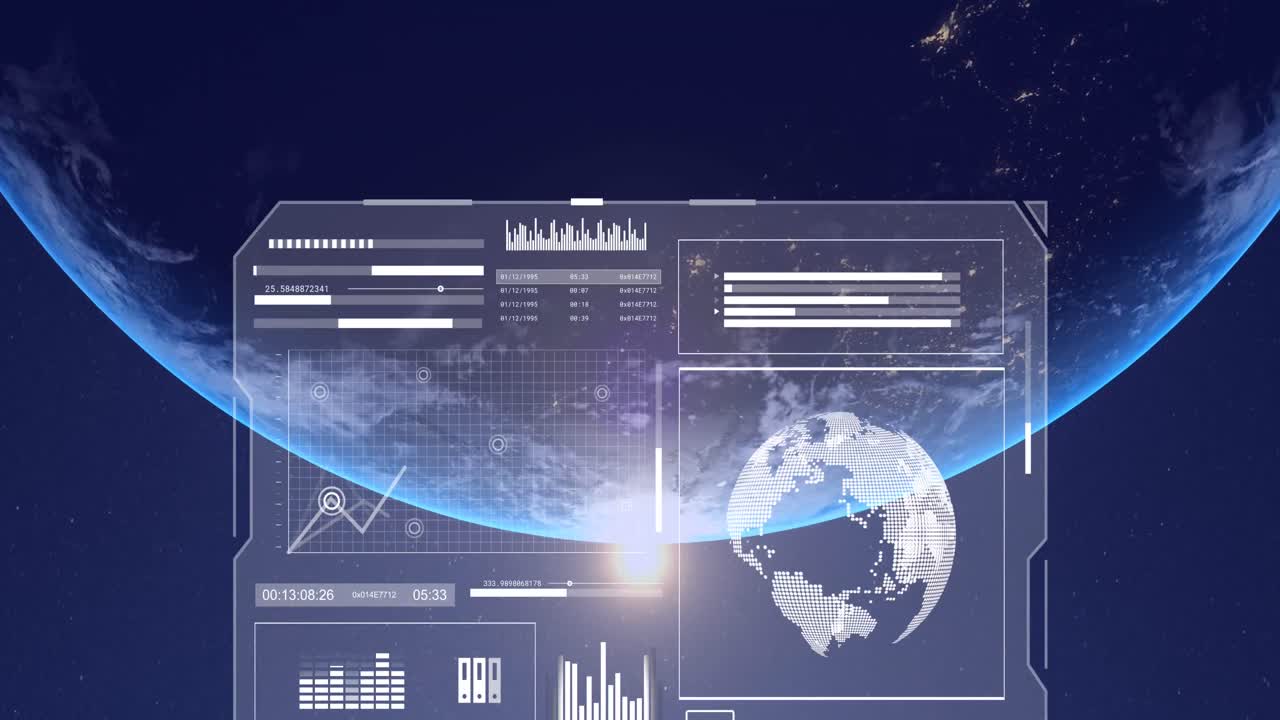Animation of data processing over globe