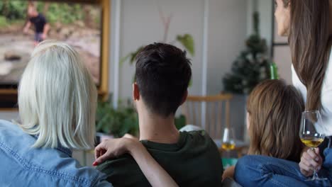 group of friends watching tv