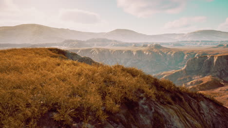 sunrise over a mountain valley