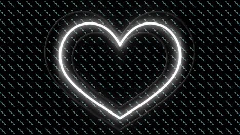 Animation-of-neon-hearts-and-waves-on-black-background