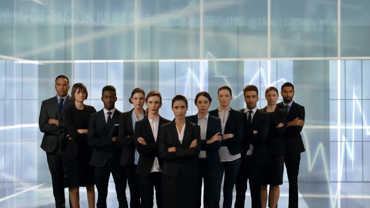 equipo de negocios con caras serias