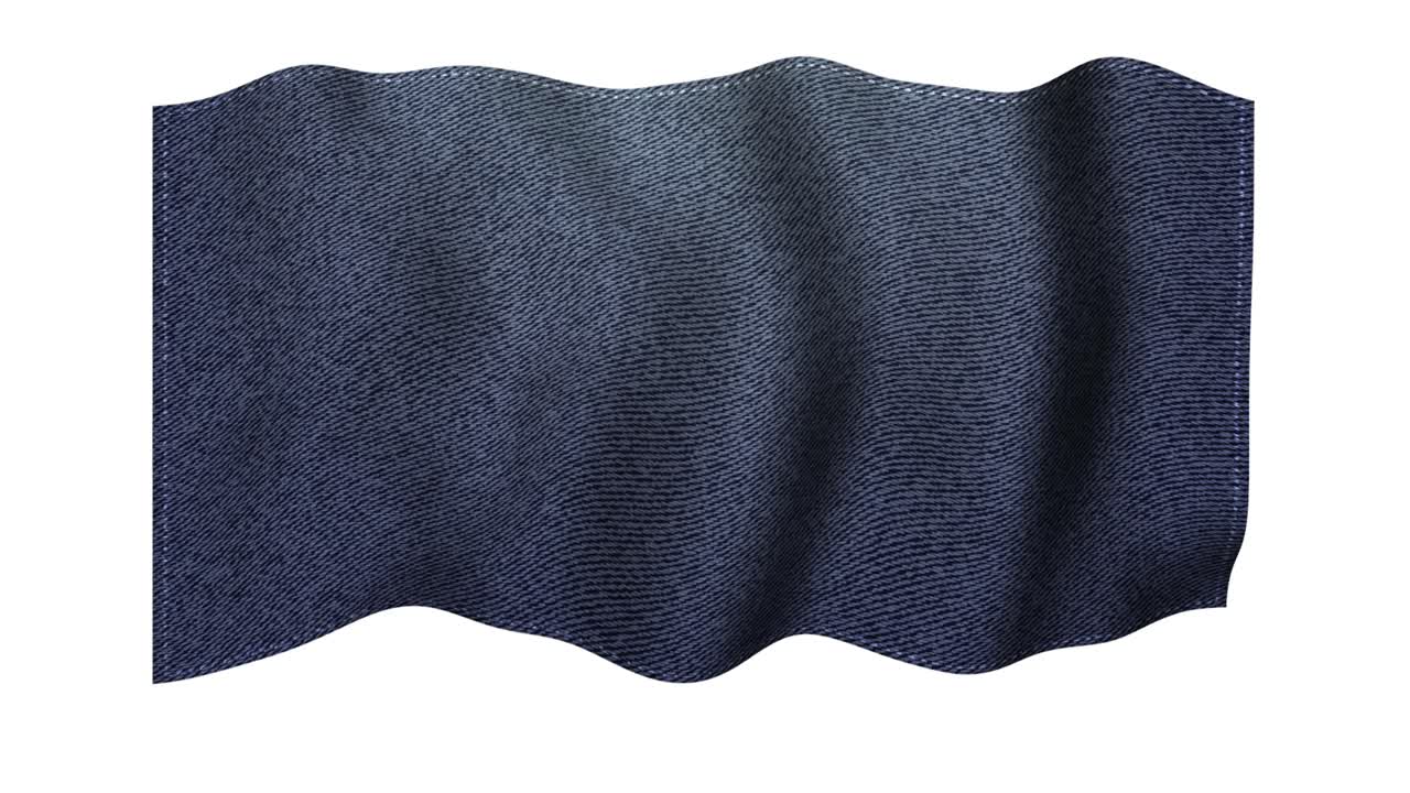 Waving Dark Blue Denim Fabric