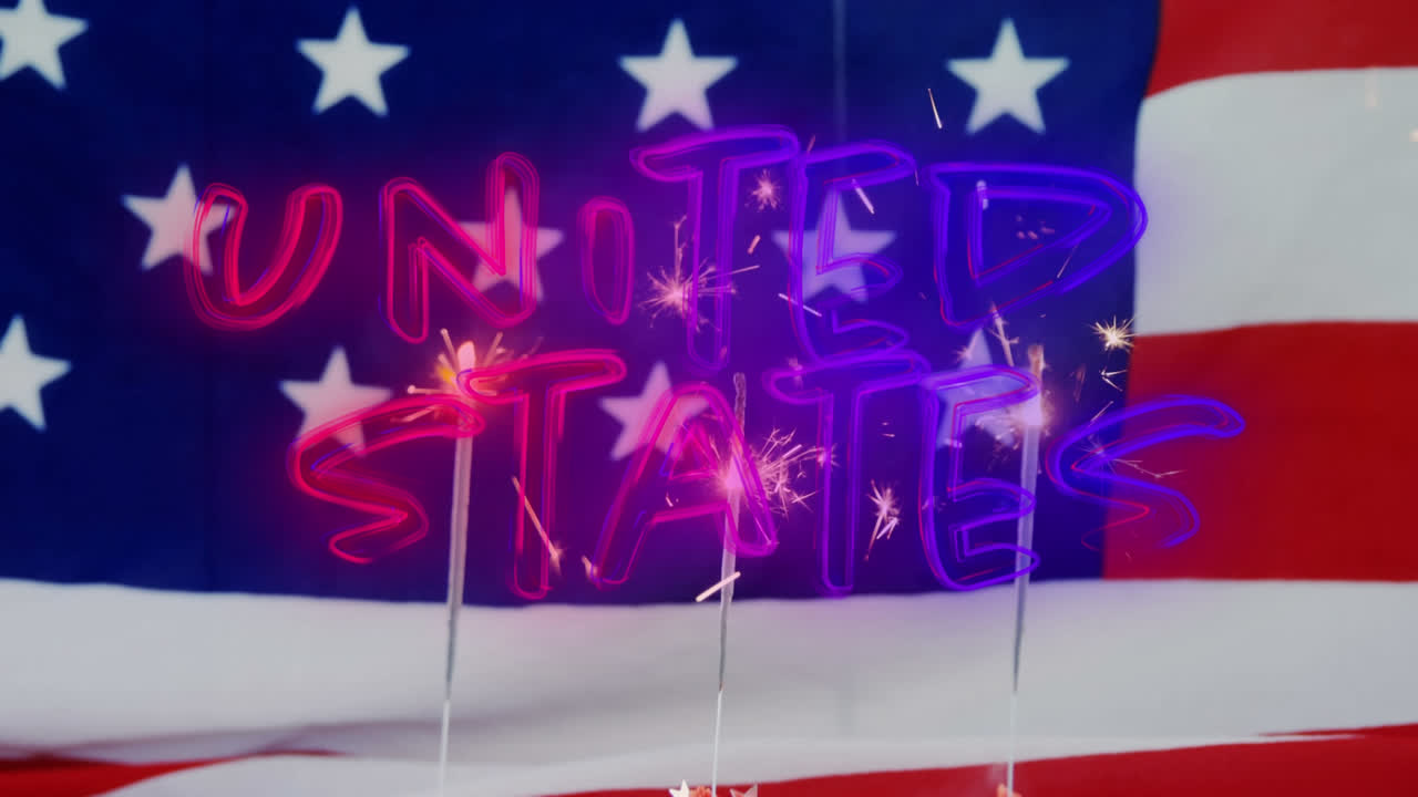 미국 텍스트와 컵케이크에 반이는 미국 발