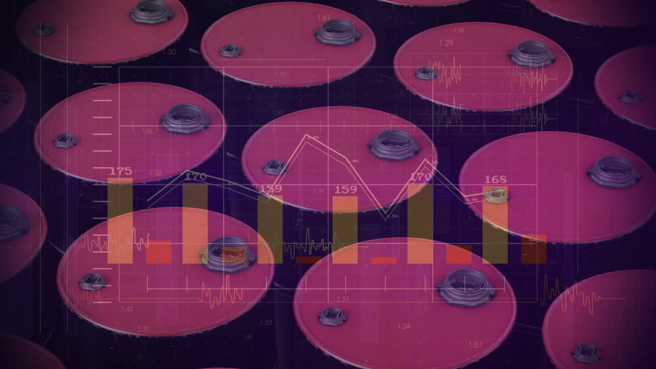Animation of financial data and graphs over locks