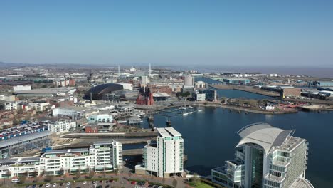 aerial view of cardiff bay