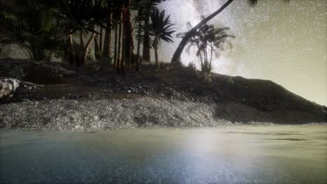 Beautiful-fantasy-tropical-beach-with-Milky-Way-star-in-night-skies