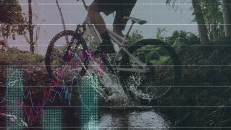 statistical data processing against man cycling in the forest