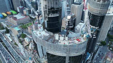 drone shot brisbane's queens wharf casino development