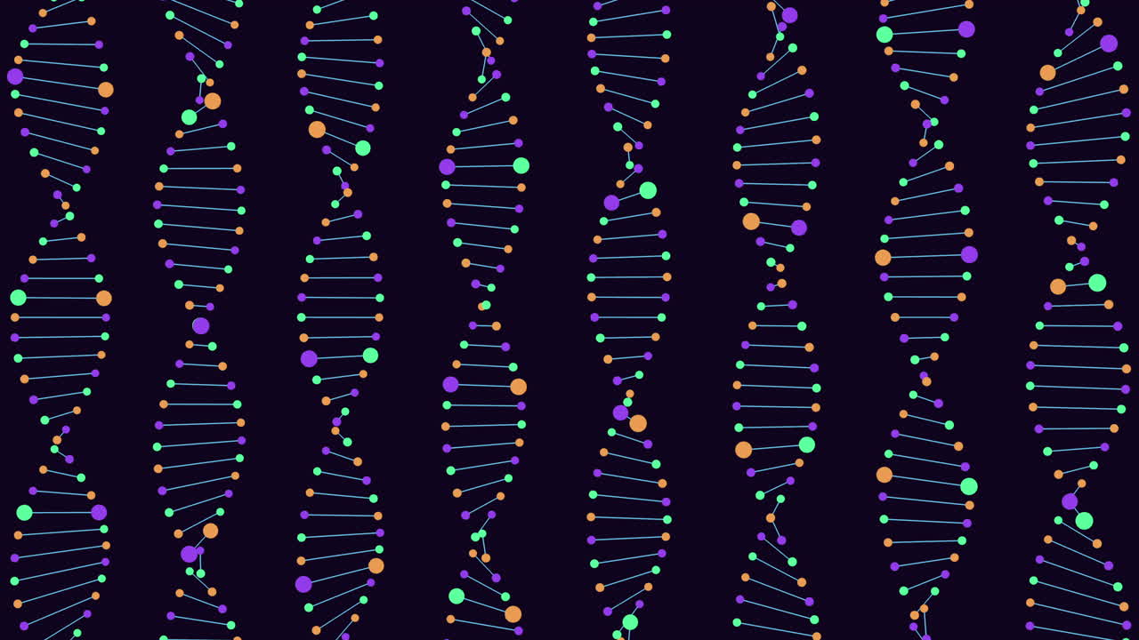 Vibrant dna zigzag pattern on black background